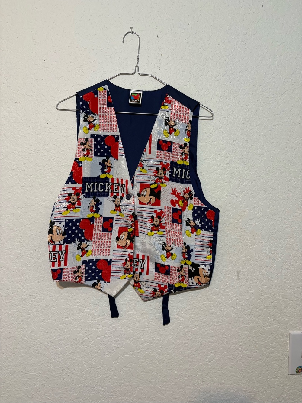 Disney Vintage 90’s Patchwork Mickey Mouse Patriotic Vest